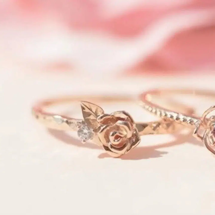 [BUNJANG] Lloyd Disney Beauty and the Beast Rose Ring 14k Gold / 로이드 디즈니 미녀와야수 장미 반지 로즈 14k 골드