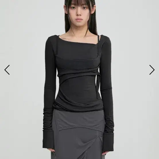 [SOLD OUT] 플레어업 레이어드 뷔스티에 롱 슬리브리스