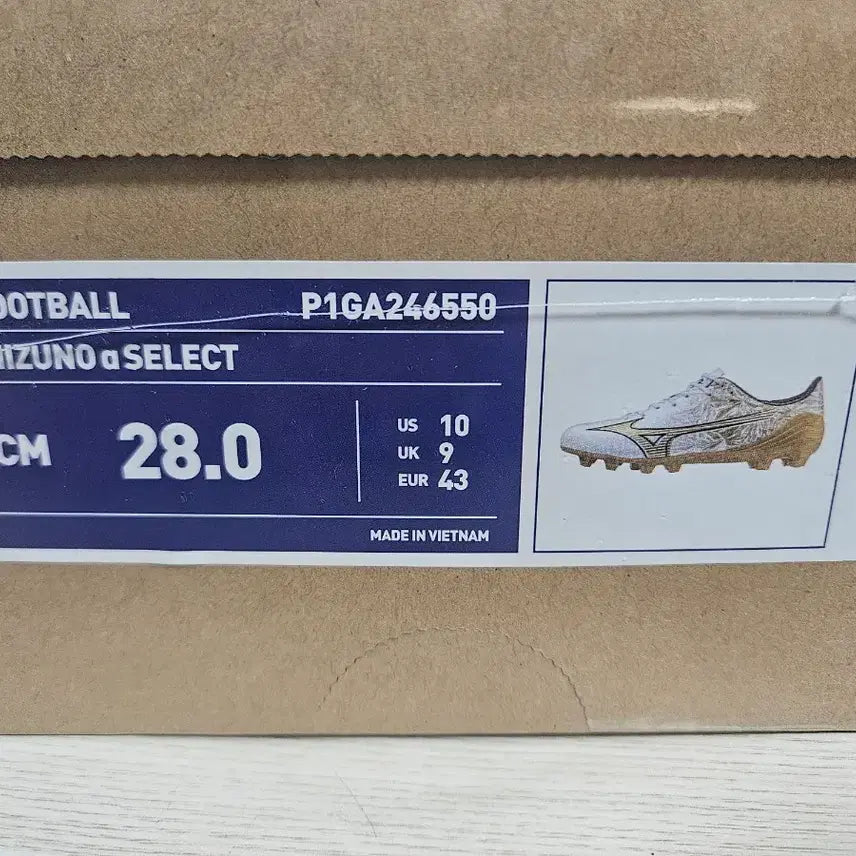 [BUNJANG] Mizuno Alpha Select White Gold Football Boots / 택포 7.5)미즈노 알파 셀렉트 화이트골드 축구화