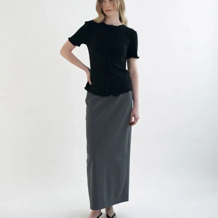 [BUNJANG] Archaic Long Skirt Charcoal S Size / 아르카익 롱스커트