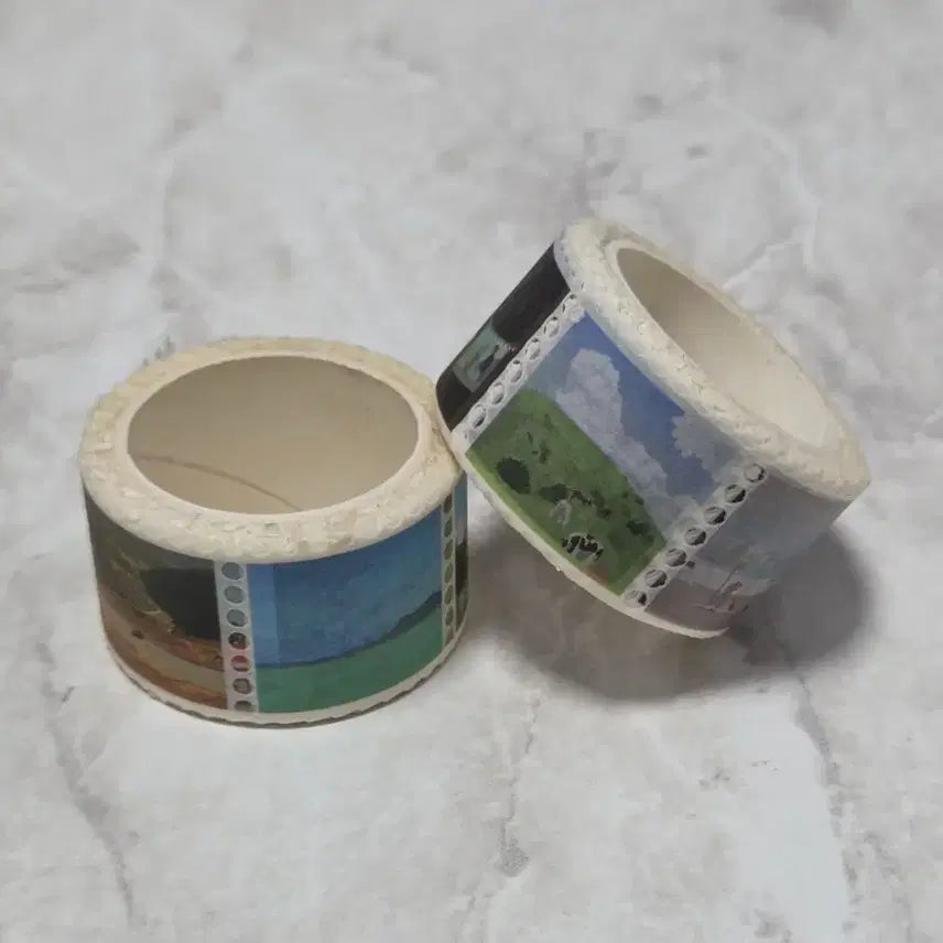 [BUNJANG] Stamp Shape Washi Tape Landscape Set / [2개] 우표 모양 마스킹테이프 풍경