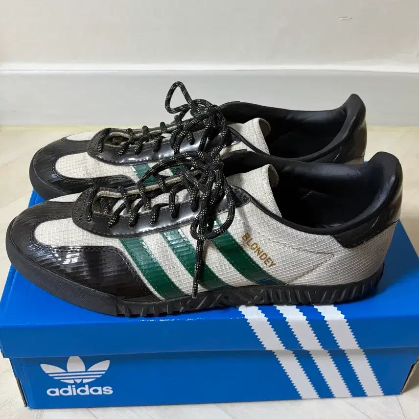 [BUNJANG] Adidas x Blondie McCoy Gazelle Indoor White Green / 아디다스 x 블론디 맥코이 A.B. 가젤 인도어 화이트 그린 265