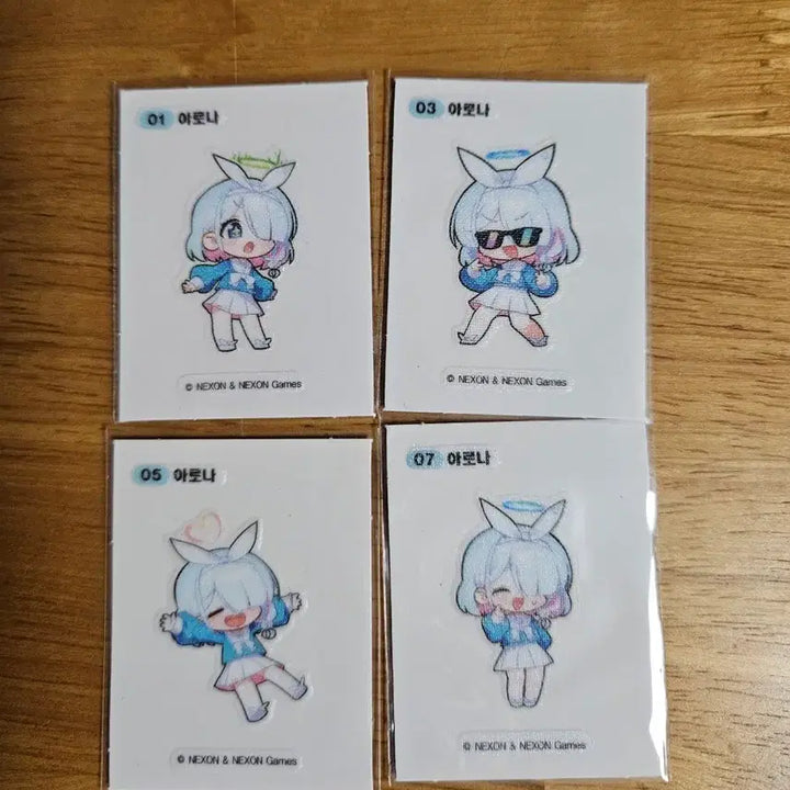 [BUNJANG] Blue Archive Arona Sticker Set (1st Gen) / 블루아카이브 아로나 띠부씰 4종 전종 (1세대)