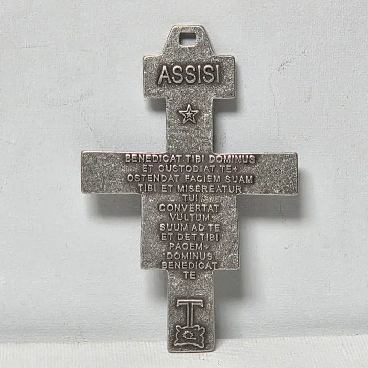 [BUNJANG] Antique Italian Metal Cross of Assisi / 앤틱 이탈리아 금속 십자가 가톨릭 천주교 십자기 아시시