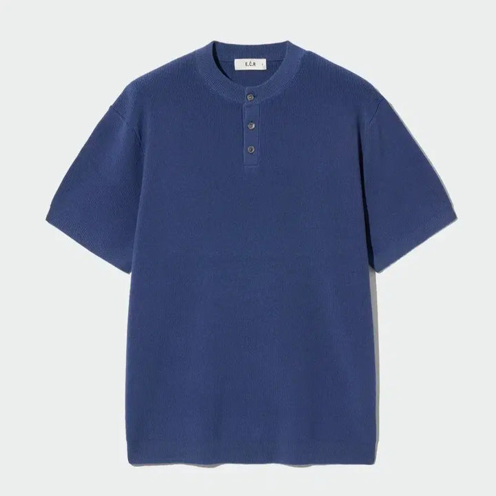 [BUNJANG] ECR Henly Neck Short Sleeve Knit Navy XL / ECR 헨리넥 반팔 니트 네이비 XL