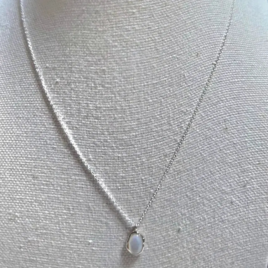 [BUNJANG] 925 Sterling Silver Crystal Necklace / 