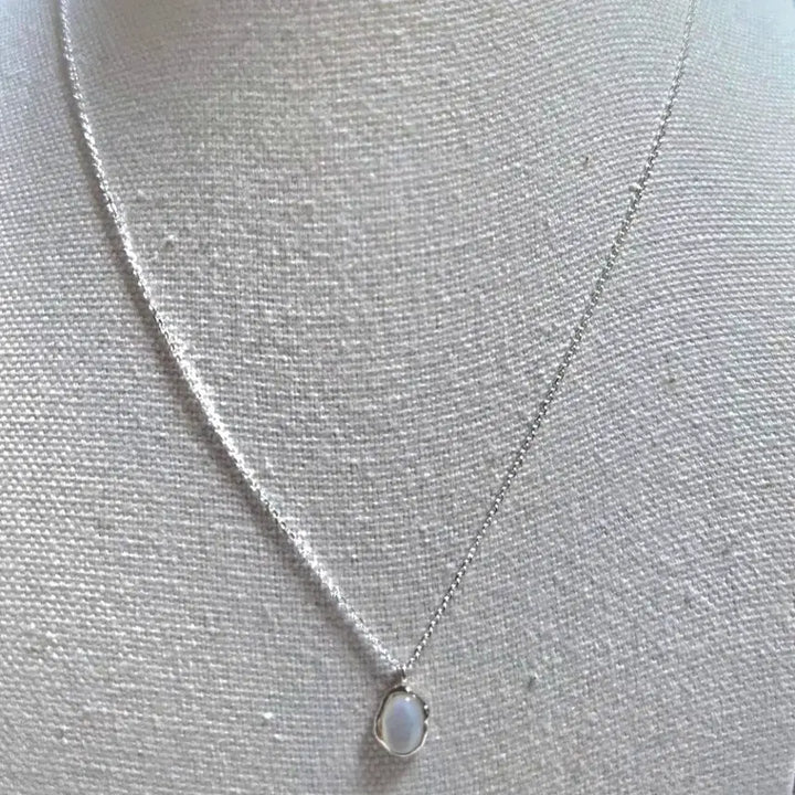 [BUNJANG] 925 Sterling Silver Crystal Necklace / 