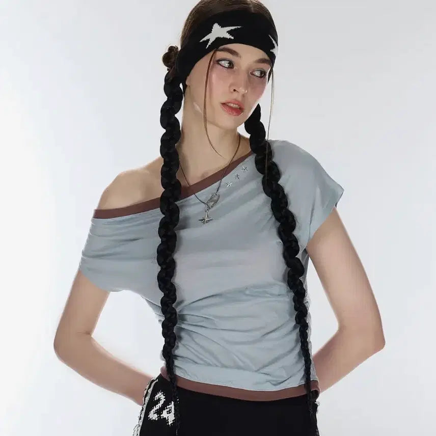 [BUNJANG] LATZGEN ONE SHOULDER BOATNECK TOP / (원가 4.1) 라티젠 ONE SHOULDER BOATNECK TOP