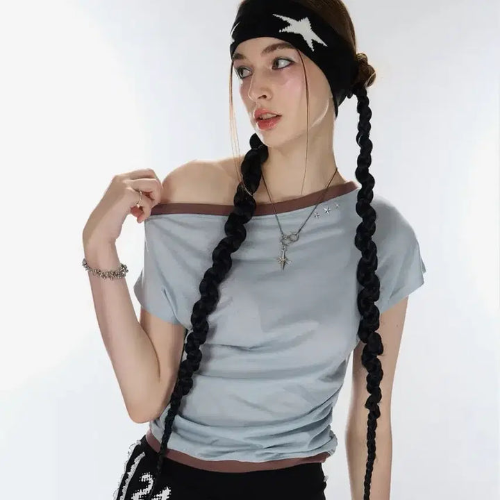 [BUNJANG] LATZGEN ONE SHOULDER BOATNECK TOP / (원가 4.1) 라티젠 ONE SHOULDER BOATNECK TOP