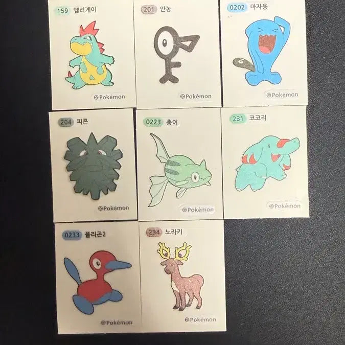 [BUNJANG] Pokemon Sticker Set (Gen 2, 8 Types) / 포켓몬스터 띠부씰 2세대 8종