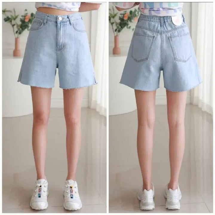 [BUNJANG] Plus Size Denim Shorts with Back Elastic Waistband / 트임 뒷밴딩 데님반바지2XL 새상품(32-34정도)
