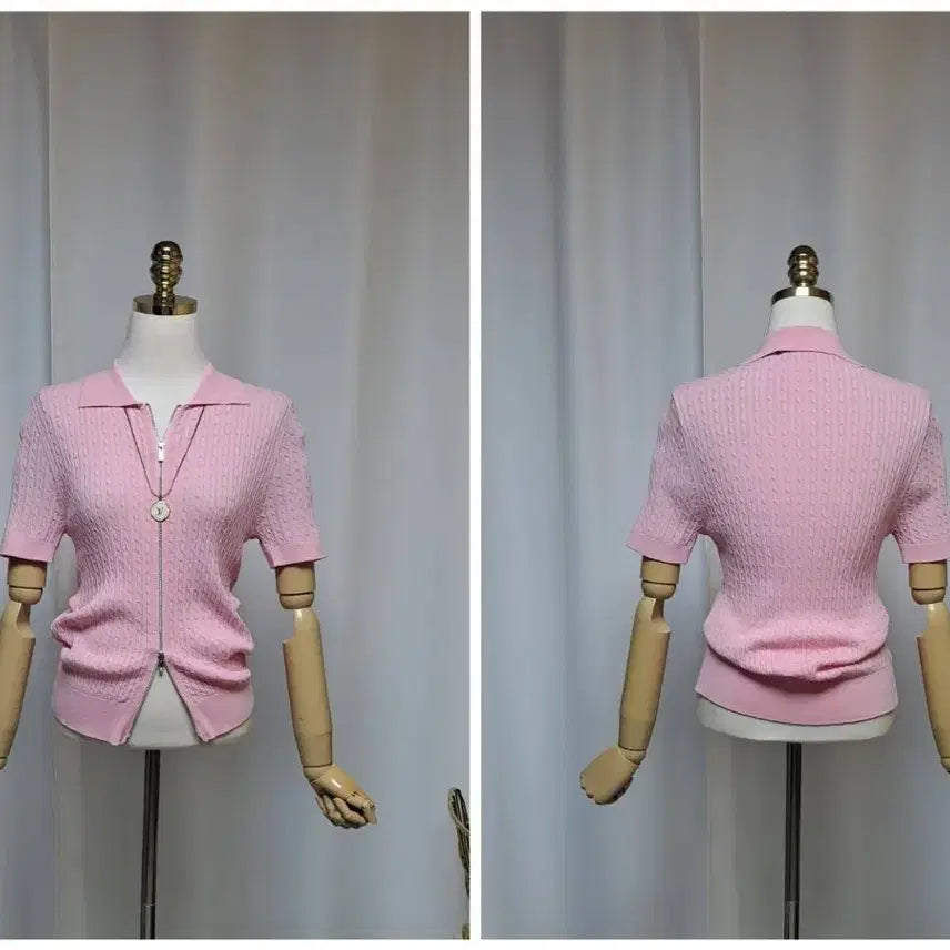 [BUNJANG] Cable Two-Way Knit Top / 케이블 투웨이 쫀쫀 쿨니트 새상품(66까지)