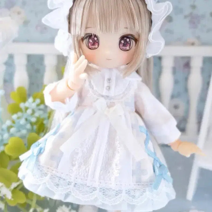 [BUNJANG] elmomon Obitsu 11 Angelic White Cat Dress Set / 오비츠11 elmomon 천사의 백묘 원피스 미개봉