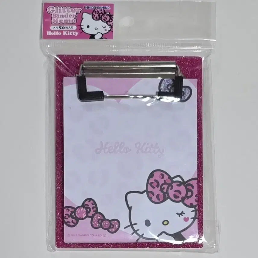 [BUNJANG] Hello Kitty Pink Leopard Print Glitter Notepad (Japan) / 헬로키티 핑크호피 일본 정품 글리터 메모패드 판매해요!