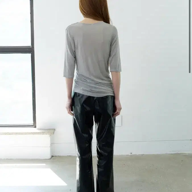 [BUNJANG] Teak Viscose Drape Top (Silver) / 티크 teak VISCOSE DRAPE TOP (SILVER) 탑