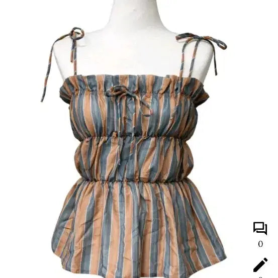 [BUNJANG] Ruffle Shirring Sleeveless Blouse / 캉캉 셔링 나시 블라우스