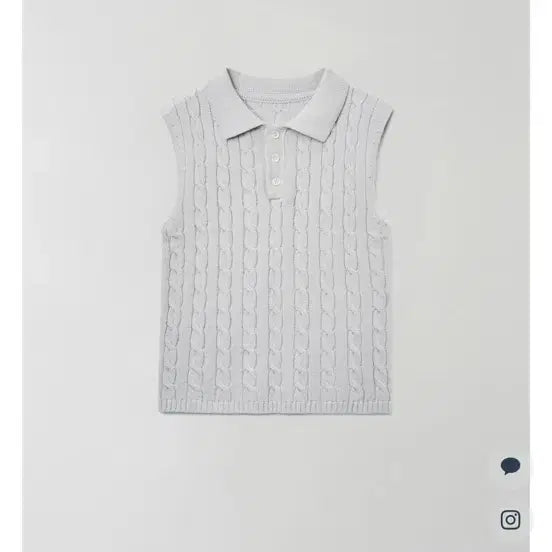 [SOLD OUT] 윤슬샵 mer cable knit top 스카이블루 케이블 니트 탑 조끼