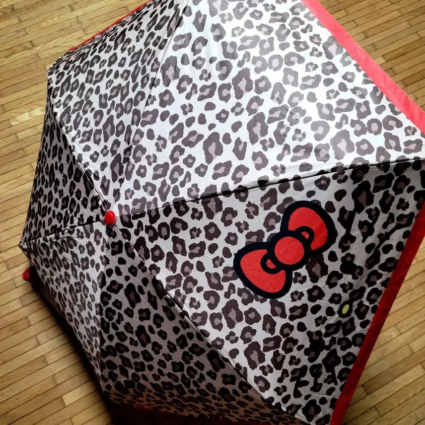 [BUNJANG] Sanrio Hello Kitty Leopard 3-Section Parasol/Umbrella (New, Unsealed) / 산리오 정품 헬로키티 레오파드 3단 양산/우산 겸용(미개봉새상품)