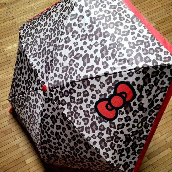 [BUNJANG] Sanrio Hello Kitty Leopard 3-Section Parasol/Umbrella (New, Unsealed) / 산리오 정품 헬로키티 레오파드 3단 양산/우산 겸용(미개봉새상품)
