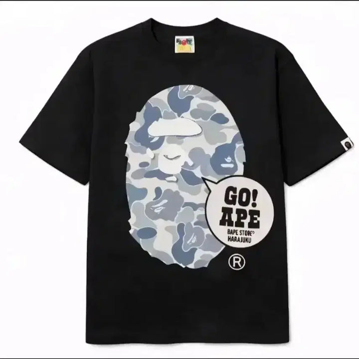 [BUNJANG] BAPE Harajuku Camo Short Sleeve T-Shirt (White/Black) / 베이프 신상 하라주쿠 카모 반팔 티셔츠 (화이트/블랙)