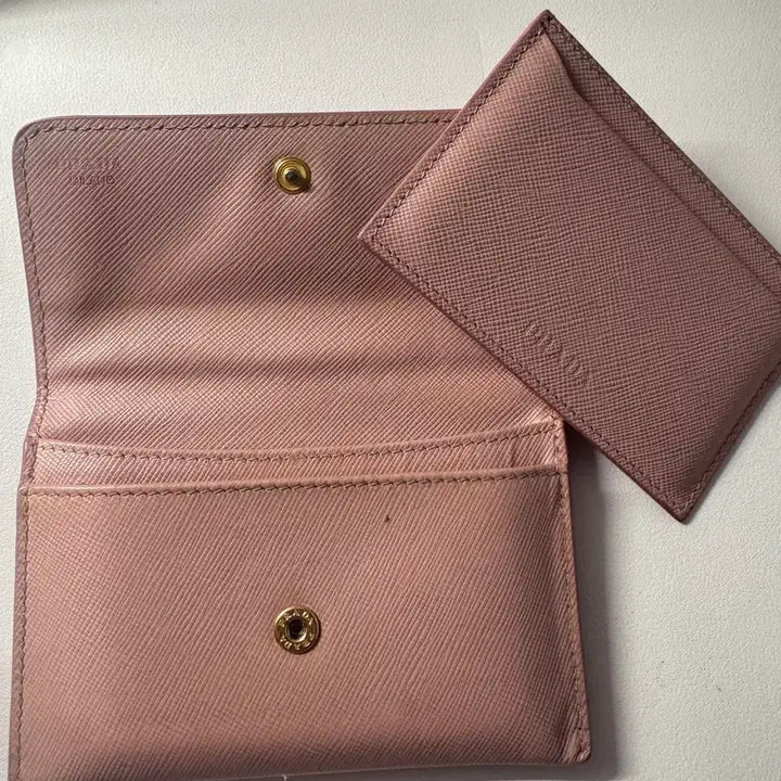 [BUNJANG] Prada Wallet and Cardholder Set Pink / 프라다 지갑+카드지갑 세트 핑크