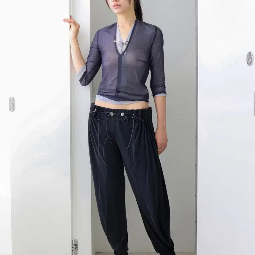 [BUNJANG] Woollica Santos Curtain Jogger Pants Black M / 울리카상투스 커튼 조거 팬츠 블랙 M