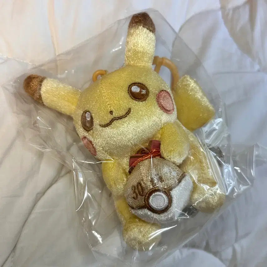 [BUNJANG] Pokemon 30th Anniversary Pikachu Mascot Plush Keychain / 포켓몬스터 30주년 피카츄 인형 키링