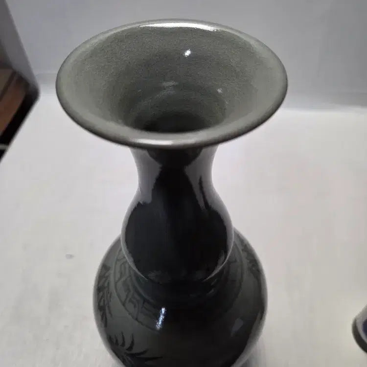 [BUNJANG] Celadon Vase with Wild Grass Pattern / 고려청자 들풀문 대 호리 화병 높이29cm 무게762g 판매자소장품