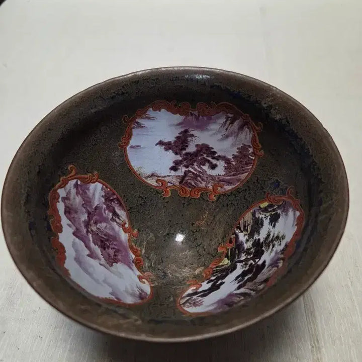 [BUNJANG] Joseon Dynasty Celadon Iron-Painted Landscape Teabowl (Diameter 14cm) / 송대 철화 산수문 다완 지름14cm 무료배송