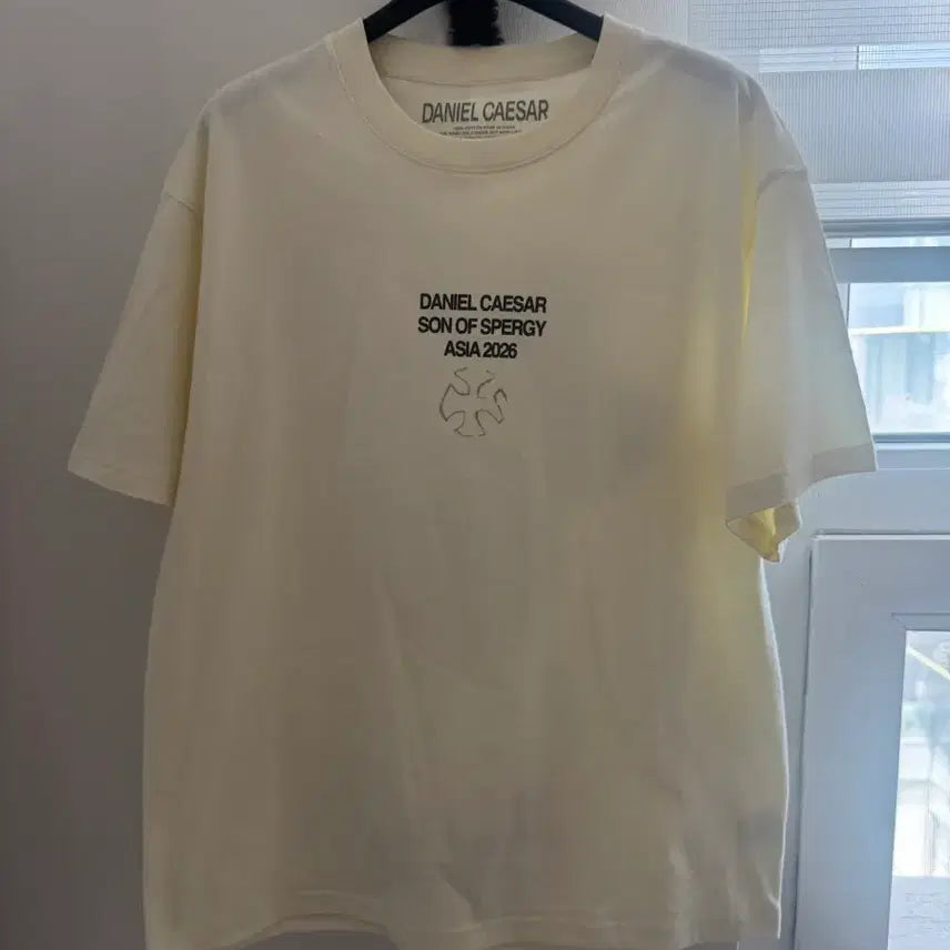 [BUNJANG] Daniel Caesar 2026 Concert MD T-Shirt Cream Size S / 다니엘시저 26 콘서트 엠디 티