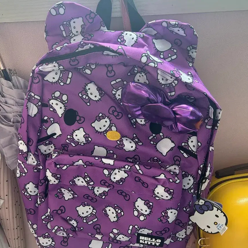 [BUNJANG] Sanrio Classic Hello Kitty Lavender Backpack / 산리오 고전 헬로 키티 라벤더 보라 백팩 가방