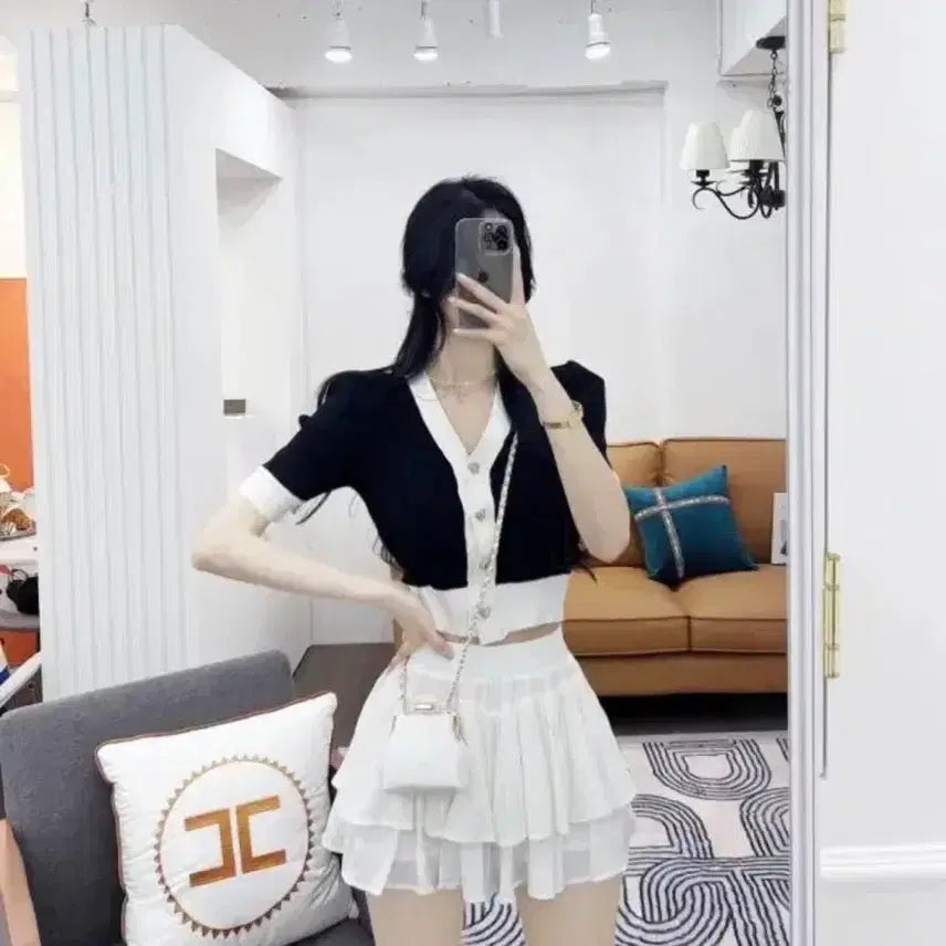 [BUNJANG] Frilled Skirt Pants (Black/White) / 캉캉 스커트 팬츠 블랙, 화이트 잔느 순느 유어로즈 수입의류