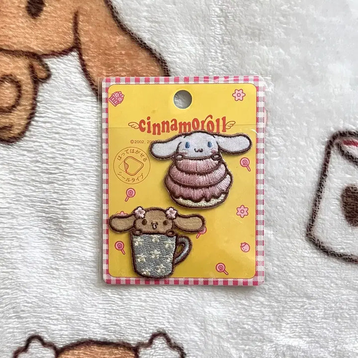 [BUNJANG] Sanrio Cinnamoroll &amp; Mocha Embroidered Wappen Set (2002 Vintage) / 고전 빈티지 산리오 시나모롤 모카 와펜 세트