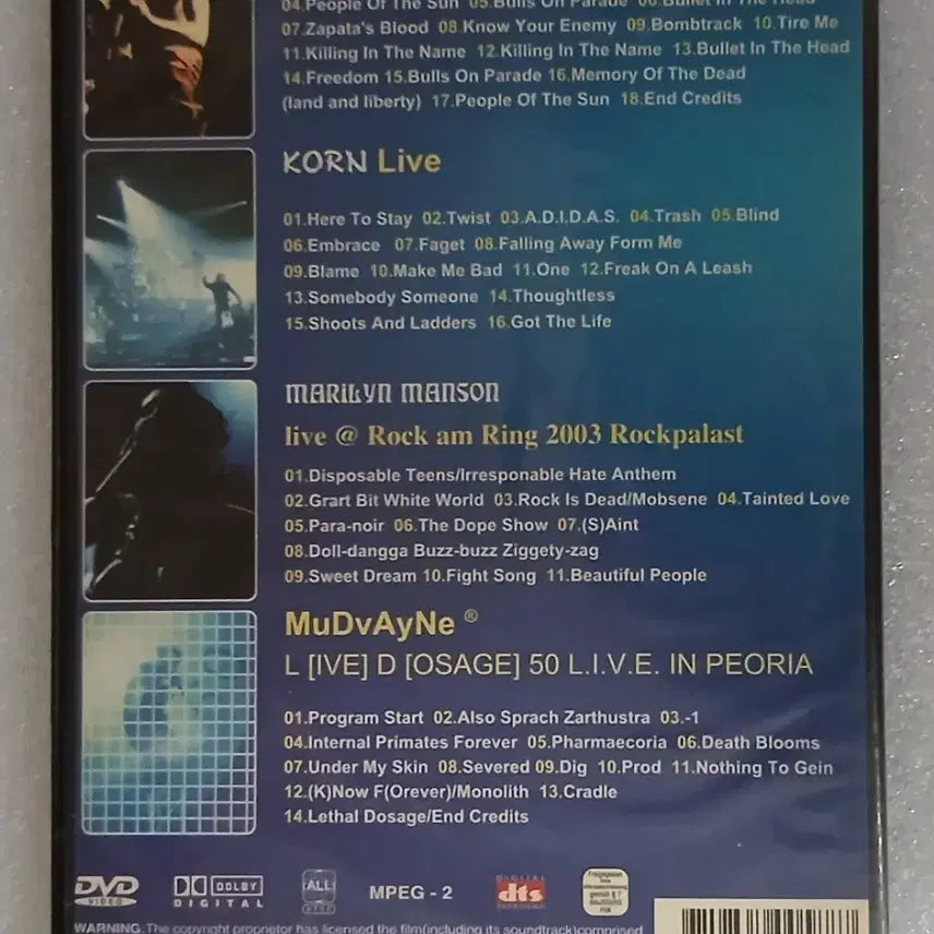 [BUNJANG] Marilyn Manson - Smear Campaign DVD / DVD.코런.무드베인.레이지게인.마릴린맨슨 DVD