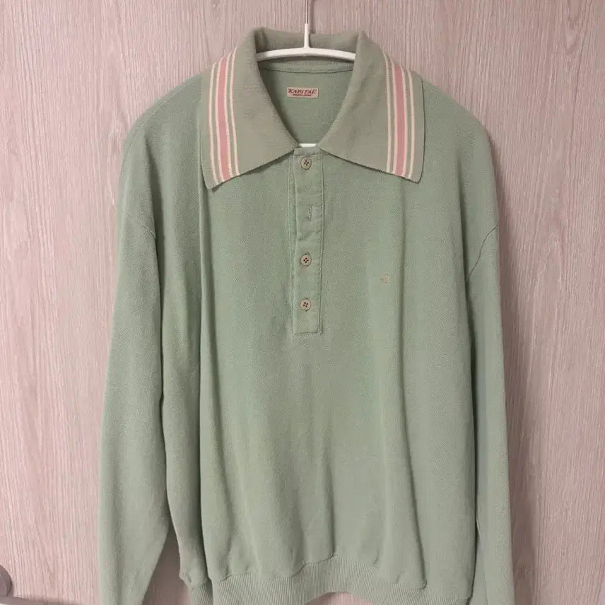 [BUNJANG] Kapital Pique Wrangle Collar Polo Mint Size 2 / 캐피탈 피케 랭글 칼라 민트 2사이즈