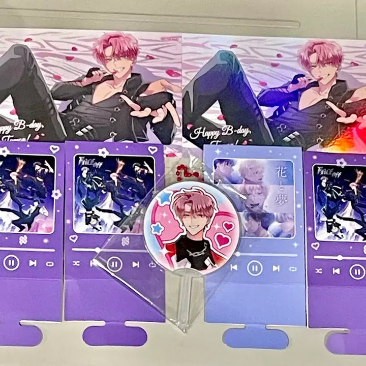 [BUNJANG] Tammon Birthday Postcard, Uchiwa, and Keyring Bundle Set / 타몬군 지금 어느쪽 콜라보 팝퍼블 타몬 우치와 키링 특전 타몬 생일 엽서