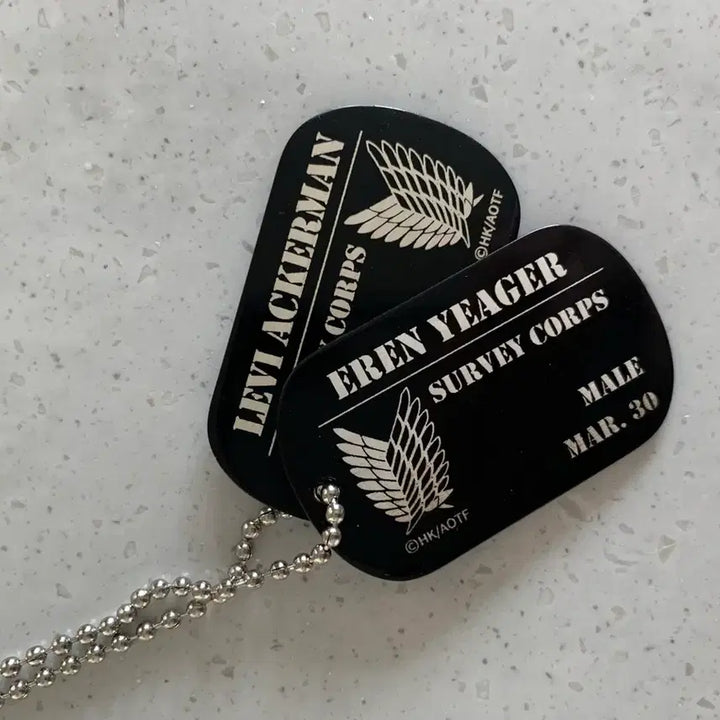 [BUNJANG] KENBI Attack on Titan Levi Eren Official Dog Tag Necklace / 켄비 KENBI 진격의 거인 리바이 에렌 공식 군번줄 목걸이