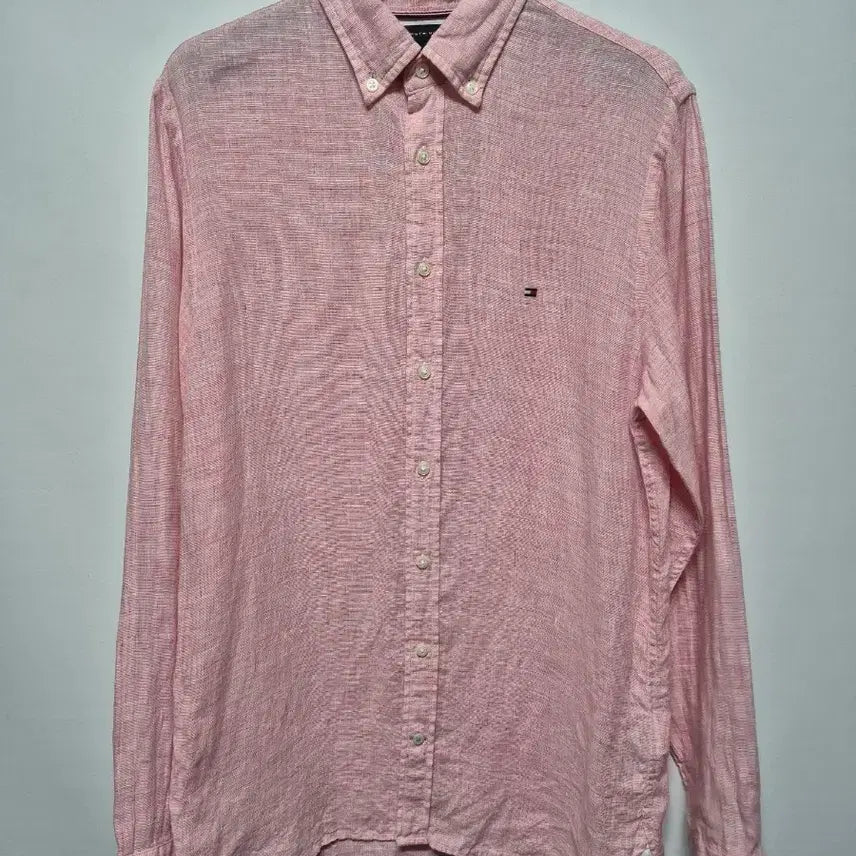[BUNJANG] Tommy Hilfiger Pink Linen Shirt S / 타미힐피거 핑크 린넨 셔츠 S