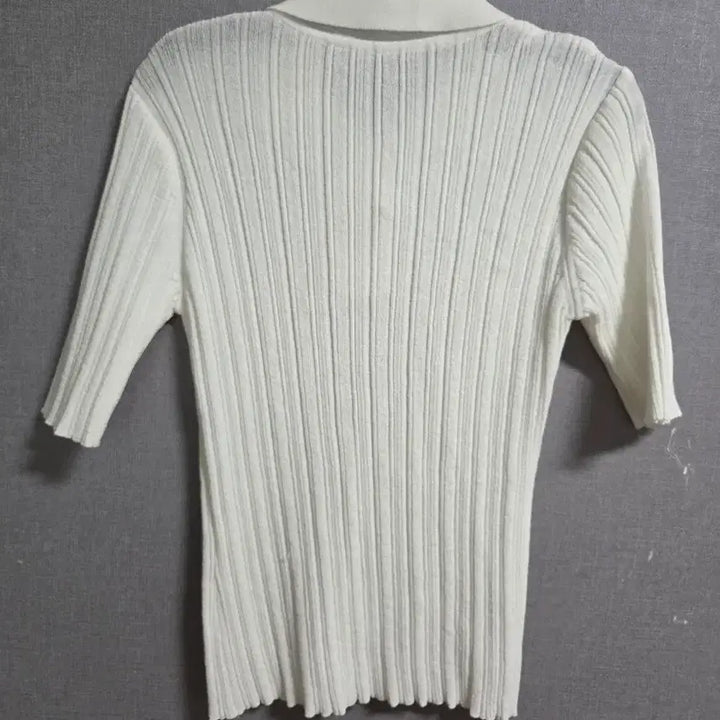 [BUNJANG] DEWL Collar Short Sleeve Knit White / 듀엘  카라 반팔 니트