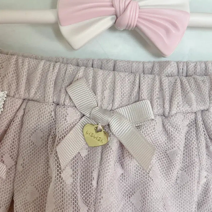[BUNJANG] LIZLISA Heart Lace Inner Skirt Shorts Pink / 리즈리사 하트 레이스 이너 스카판 핑크 반바지 양산형 지뢰계 히메갸루