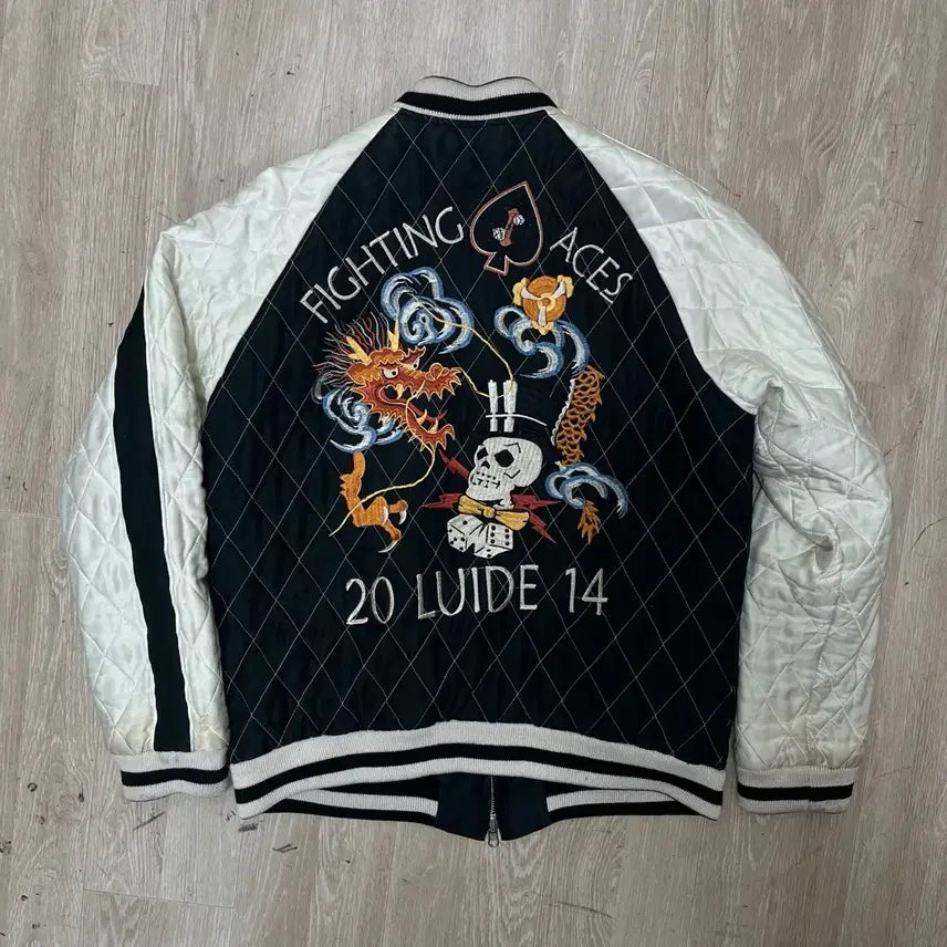 [BUNJANG] Luid Limited Production Skull Dragon Reversible Sukajan Jacket / 루이드 리미티드 프로덕션 해골 용 리버시블 스카잔 자켓 L/100