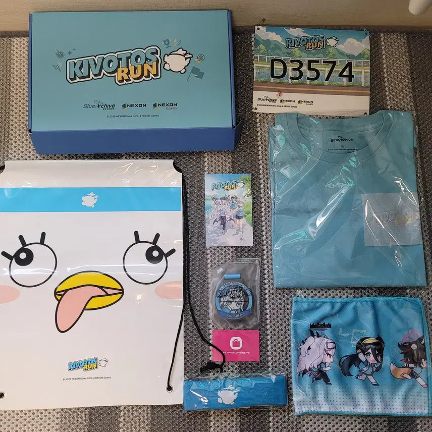 [BUNJANG] Blue Archive Khors Run Medal Full Package / 블루아카이브 키보토스 런 메달,풀패키지,백,쿠폰,번호,타울,밴드,셔츠L