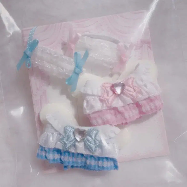 [BUNJANG] Sylvanian Families Baby Doll Dress Set (Sky x Pink) / 실바니안옷 아기 원피스 헤도레 페어 세트 (하늘 x 분홍)