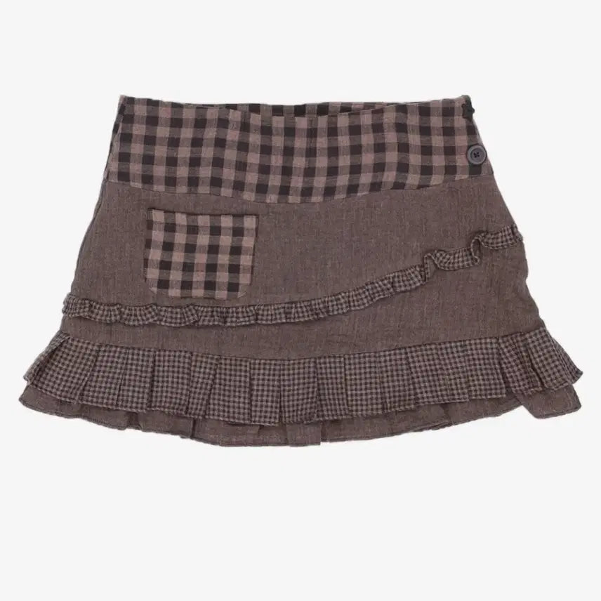 [BUNJANG] Hug Yourskin Ruffle Skirt Brown / 허그유어스킨 러플 스커트 브라운
