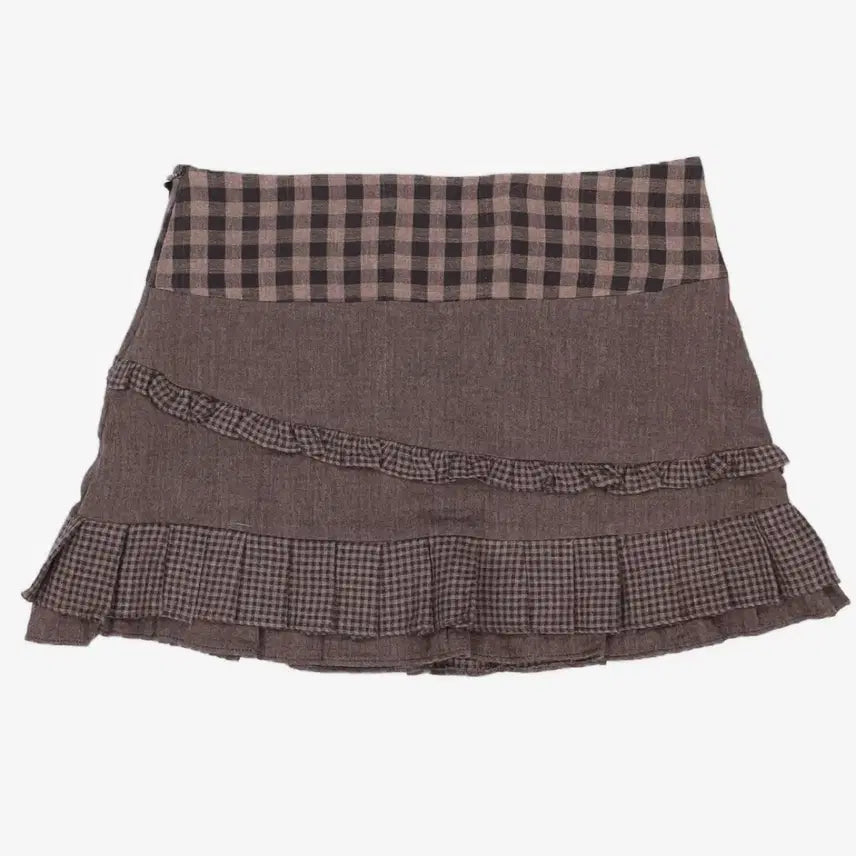 [BUNJANG] Hug Yourskin Ruffle Skirt Brown / 허그유어스킨 러플 스커트 브라운