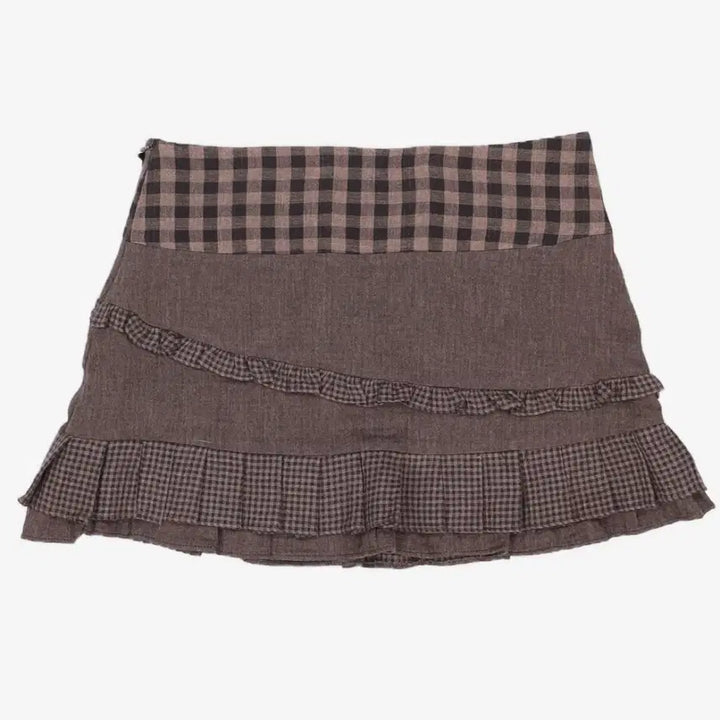 [BUNJANG] Hug Yourskin Ruffle Skirt Brown / 허그유어스킨 러플 스커트 브라운