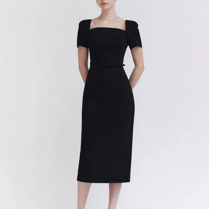 [BUNJANG] The Chemie Square Neck Short Sleeve Dress Black S / 더케미 스퀘어 반팔 원피스 (블랙/S사이즈) 판매