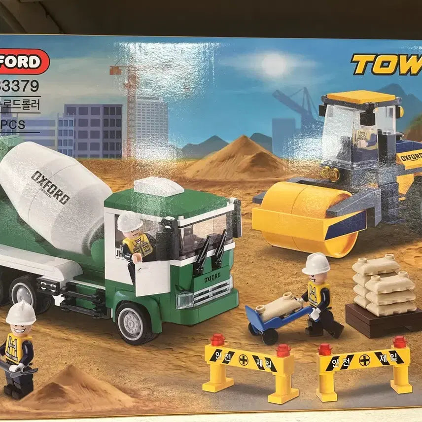 [BUNJANG] Oxford Town 33379 Ready-Mix Truck &amp; Road Roller Set / 옥스포드 타운 레미콘 로드롤러 ST33379