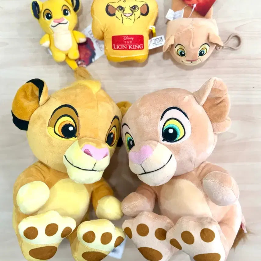 [BUNJANG] Disney The Lion King Simba &amp; Nala Medium Plush Keychain Bundle / 디즈니 라이온언킹 심바 날라 중형인형뽑기키링열쇠가방고리(일괄