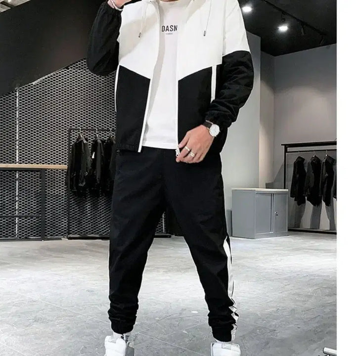 [BUNJANG] Color Block Windbreaker Set / 컬러블록 윈드브레이커 세트